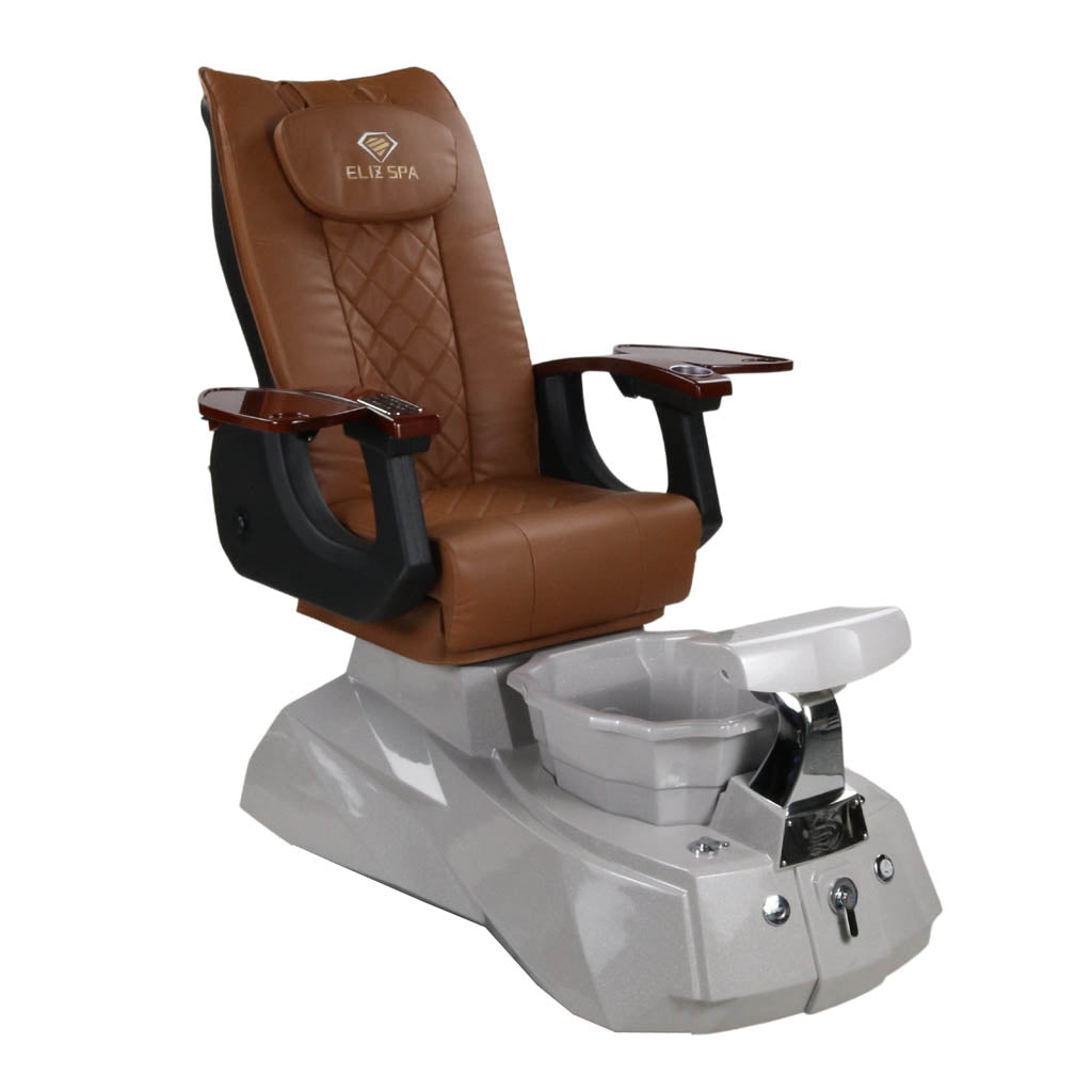 Pedicure Spa Chair - Luna Wood | Cappuccino | Grey Pedicure Chair