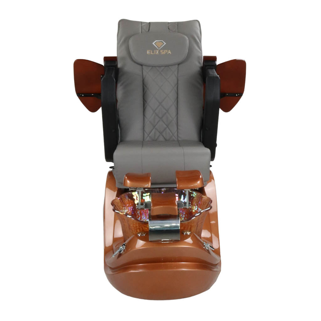 Pedicure Spa Chair - Phoenix Wood | Grey | Gold Pedicure Chair