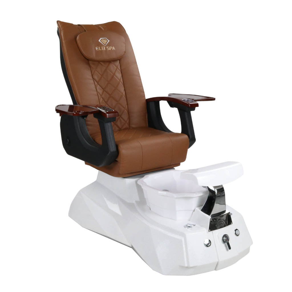 Pedicure Spa Chair - Luna Wood | Cappuccino | White Pedicure Chair