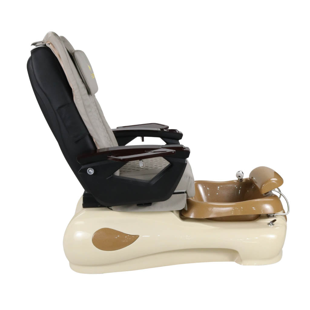 Pedicure Spa Chair - Expresso #2 Wood | Light Grey | Cream Pedicure Chair