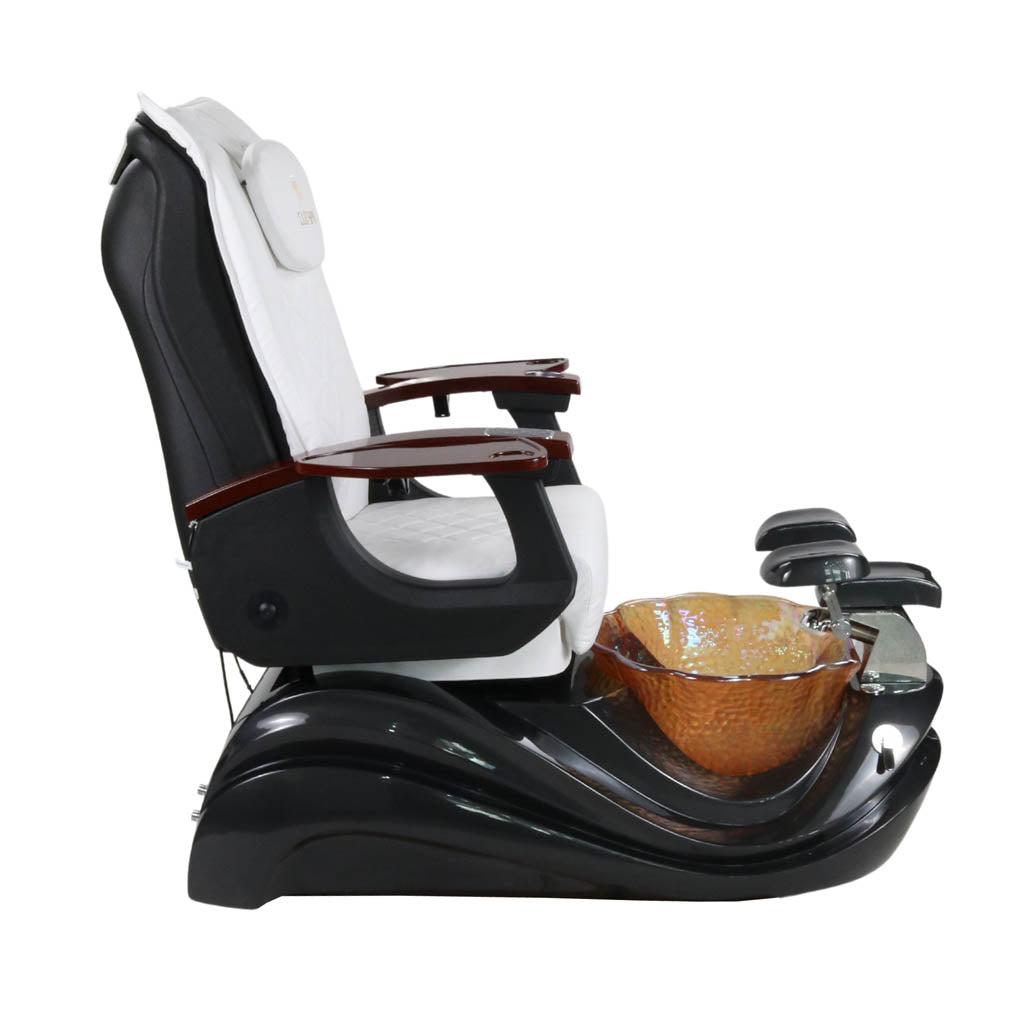 Pedicure Spa Chair - Phoenix Wood | White | Black Pedicure Chair