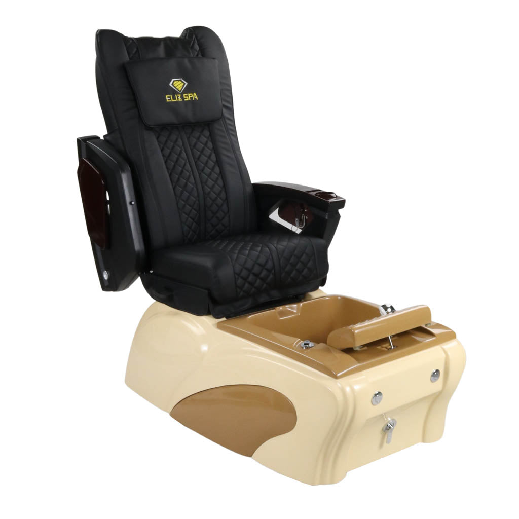 Pedicure Spa Chair - Expresso Wood | Black | Cream Pedicure Chair