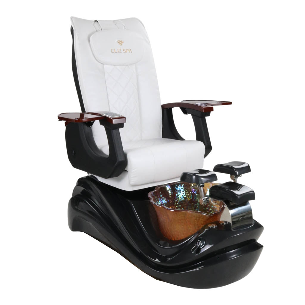 Pedicure Spa Chair - Phoenix Wood | White | Black Pedicure Chair