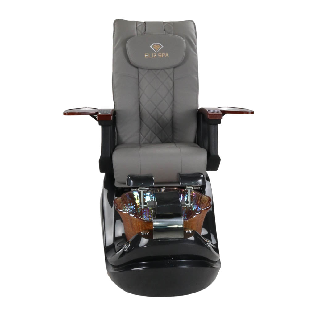 Pedicure Spa Chair - Phoenix Wood | Grey | Black Pedicure Chair