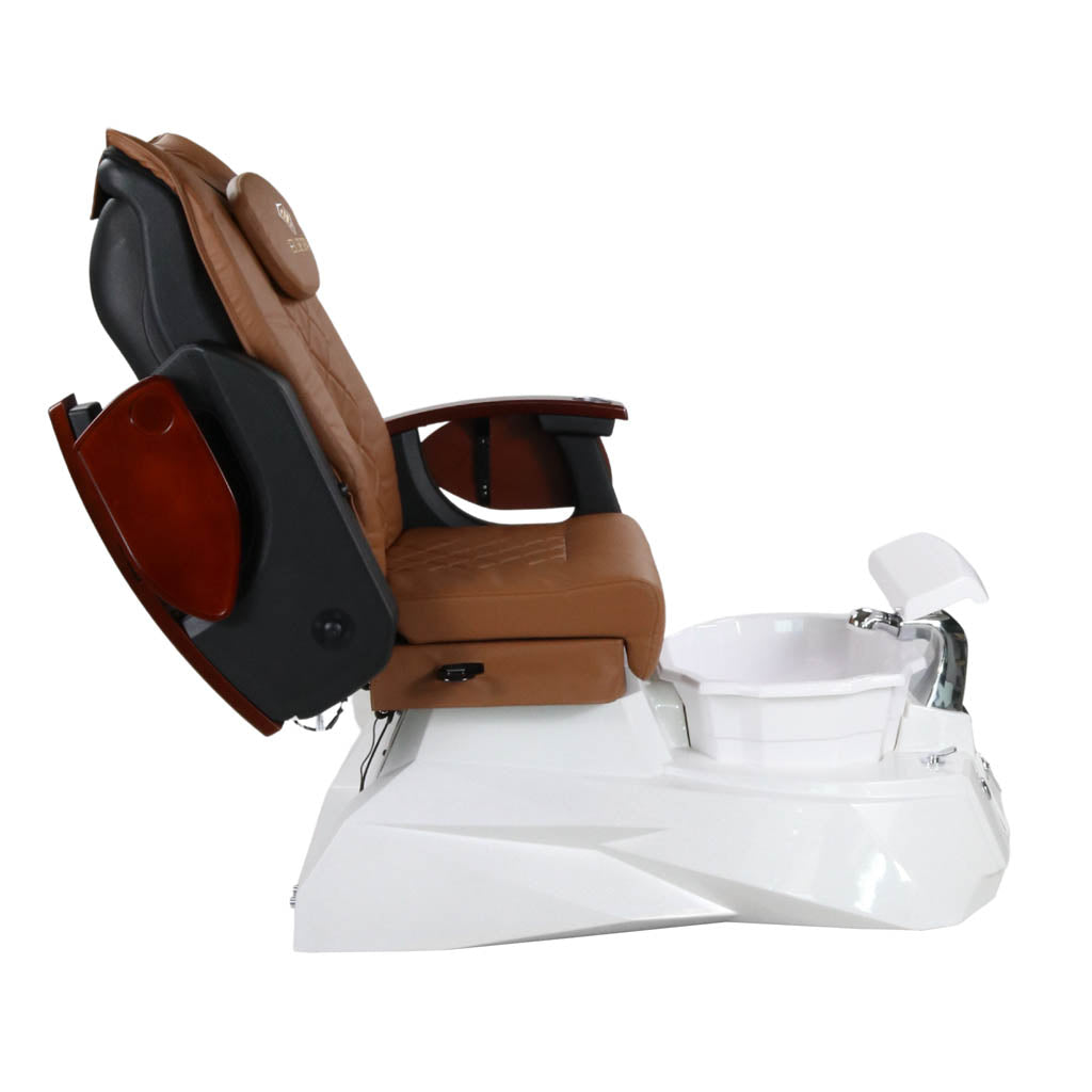 Pedicure Spa Chair - Luna Wood | Cappuccino | White Pedicure Chair