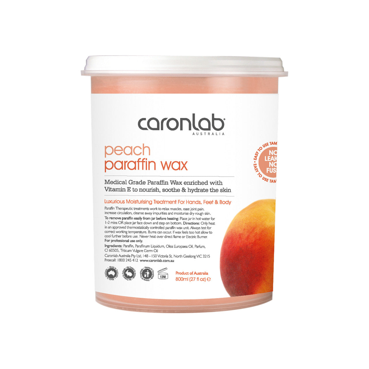 Paraffin Wax Peach 800ml Diamond Nail Supplies