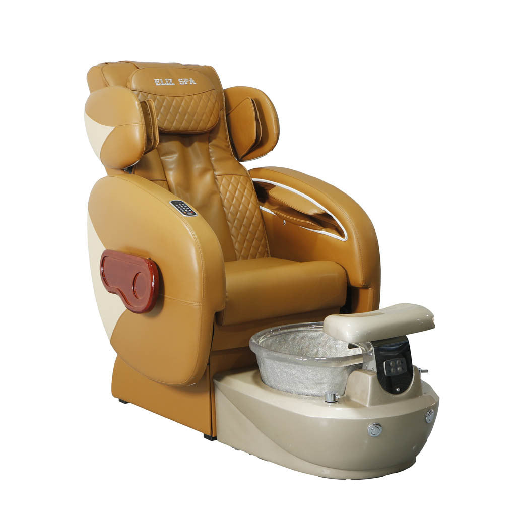 Pedicure Spa Chair - Deluxe (Cappuccino | Cappuccino | Gold)