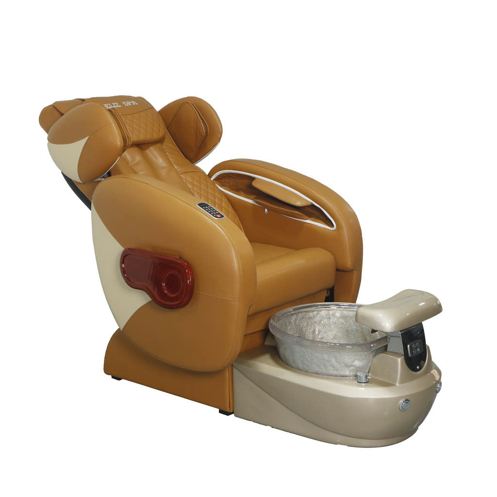Pedicure Spa Chair - Deluxe (Cappuccino | Cappuccino | Gold)
