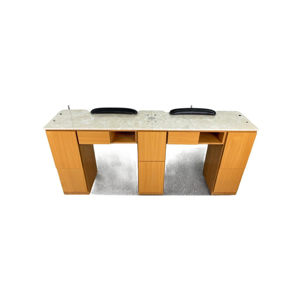 Nail Table Double Wood 3 Diamond Nail Supplies