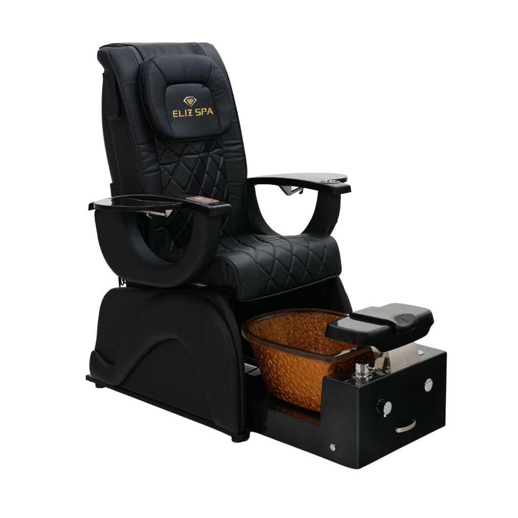 Pedicure Spa Chair - Omega Retractable Black | Black | Black Pedicure Chair