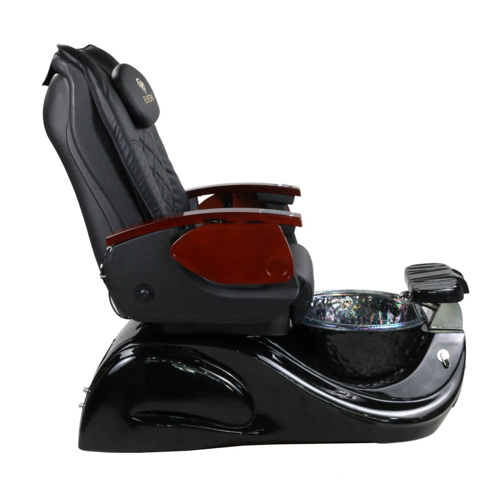 Pedicure Spa Chair - Oracle Wood | Black | Black Pedicure Chair