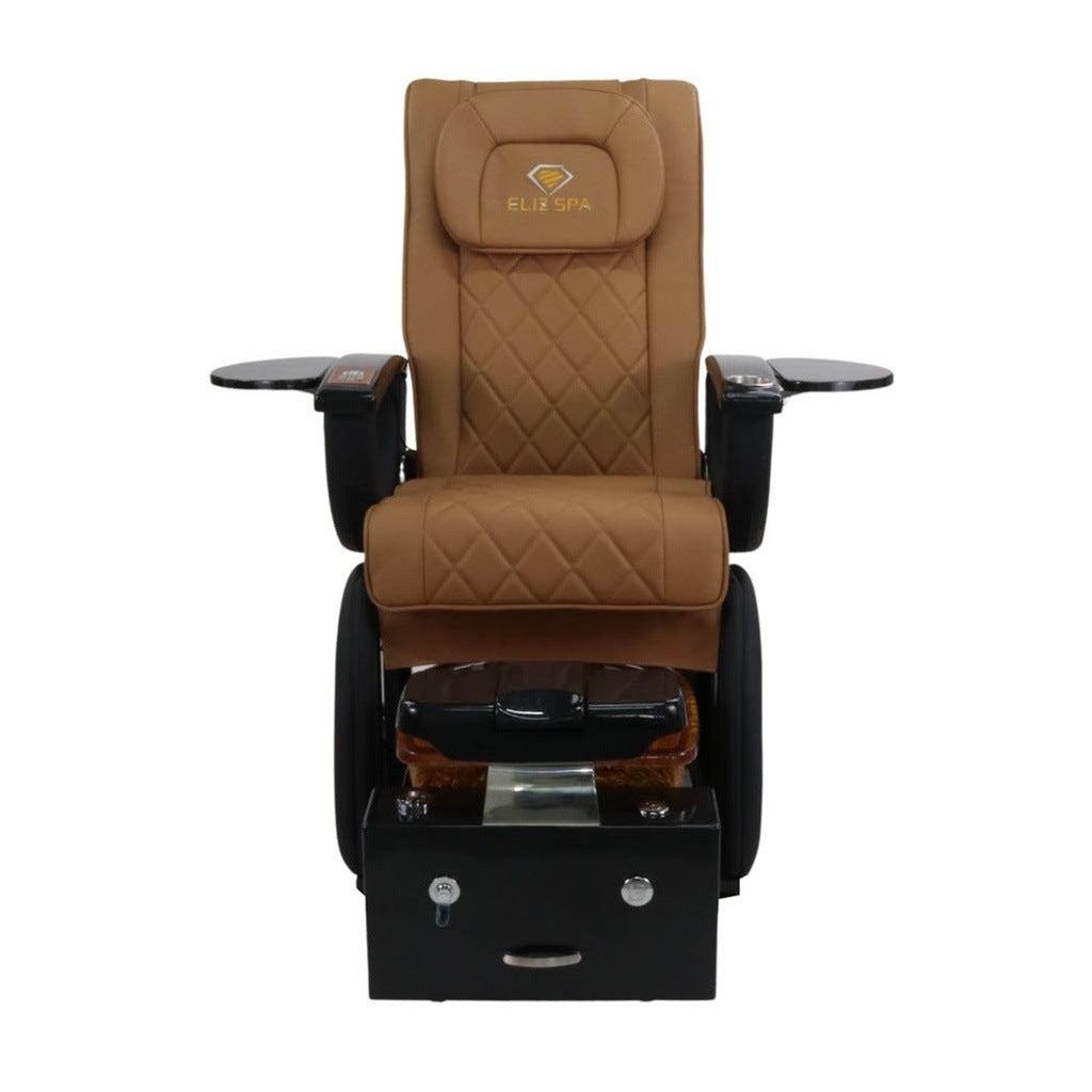 Pedicure Spa Chair - Omega Retractable Black | Cappuccino | Black Pedicure Chair