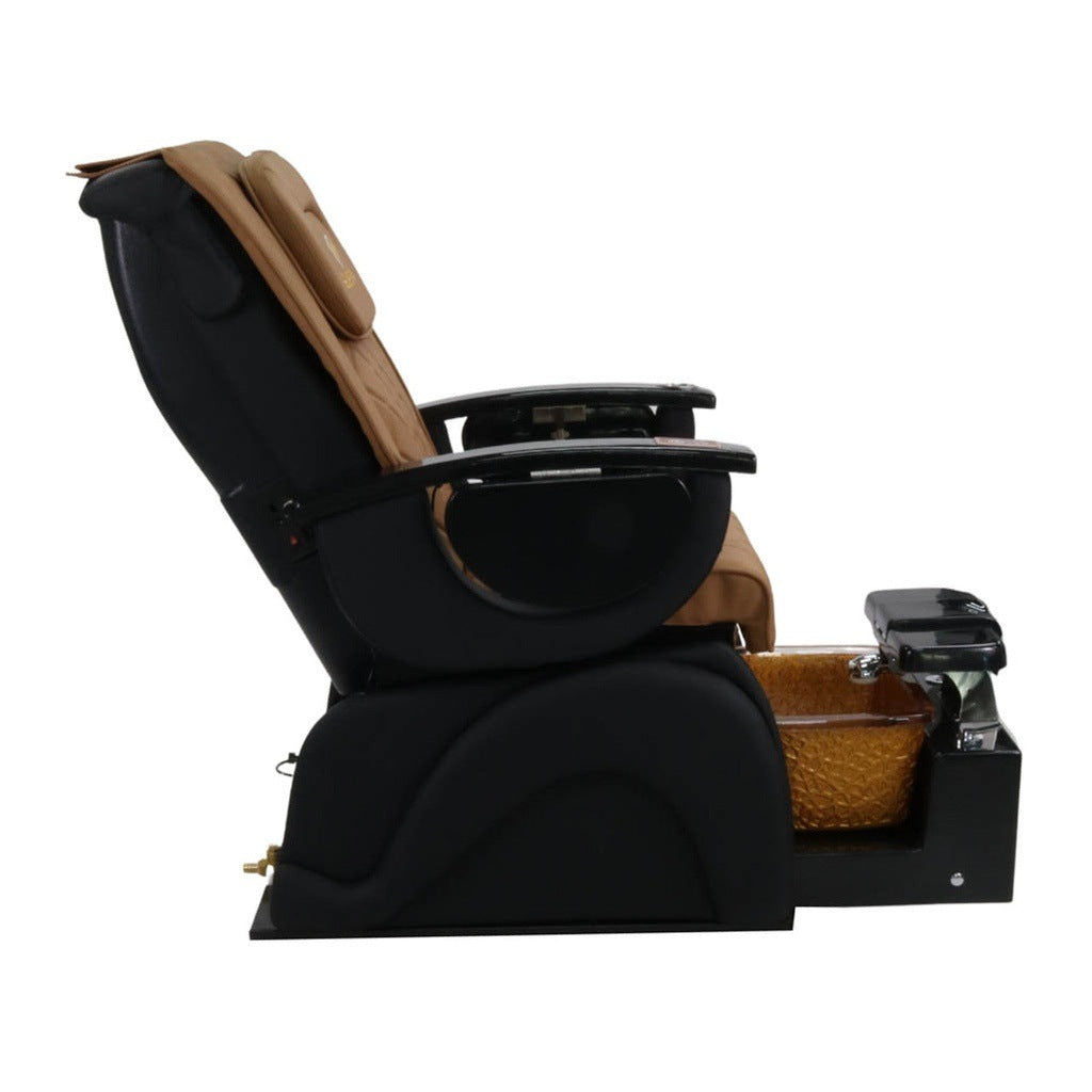 Pedicure Spa Chair - Omega Retractable Black | Cappuccino | Black Pedicure Chair