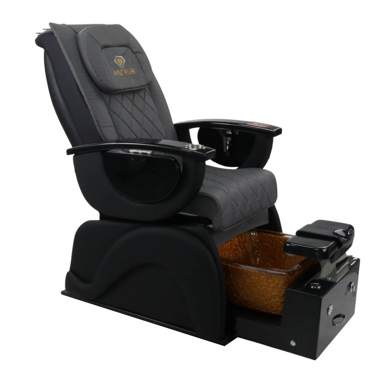 Pedicure Spa Chair - Omega Retractable Black | Grey | Black Pedicure Chair