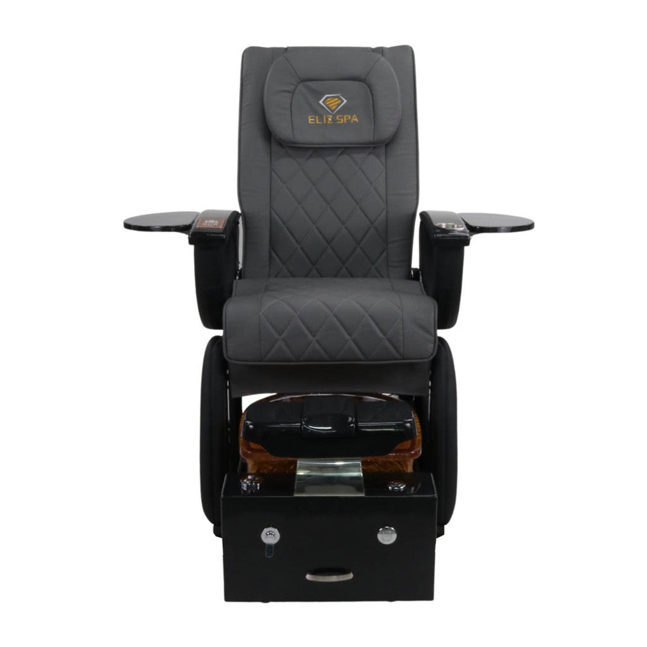 Pedicure Spa Chair - Omega Retractable Black | Grey | Black Pedicure Chair