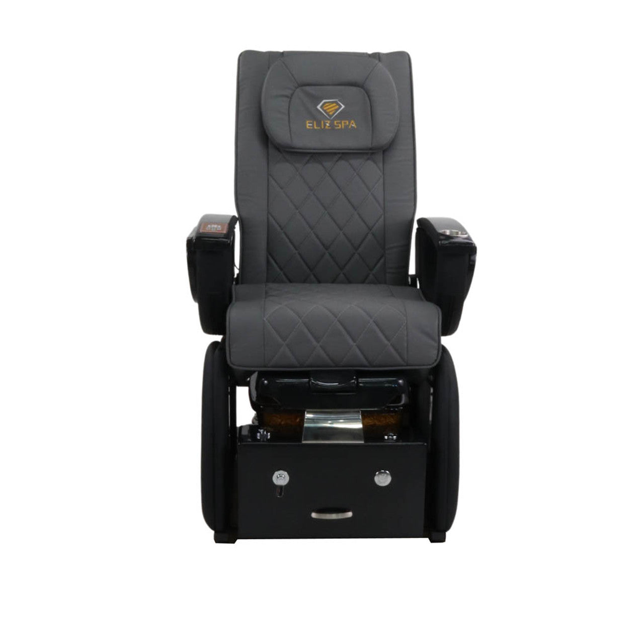 Pedicure Spa Chair - Omega Retractable Black | Grey | Black Pedicure Chair