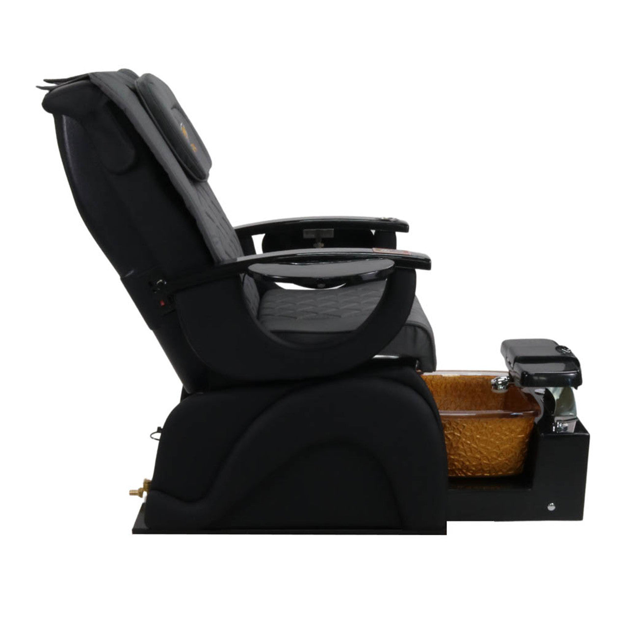 Pedicure Spa Chair - Omega Retractable Black | Grey | Black Pedicure Chair