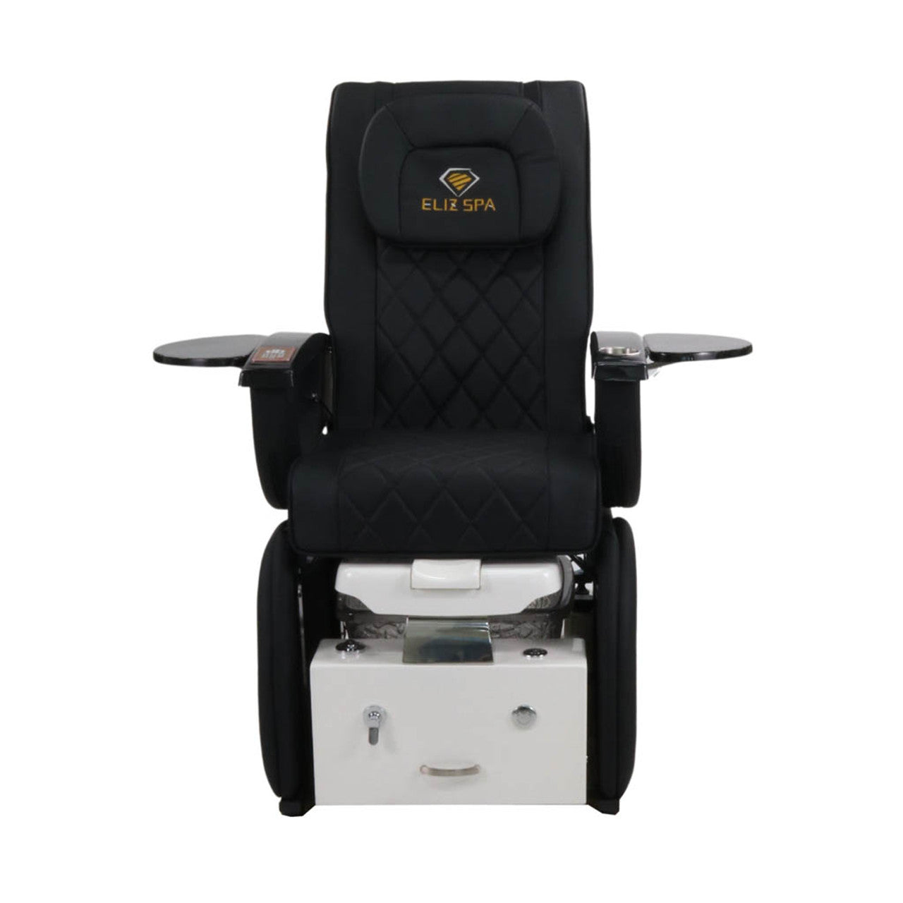 Pedicure Spa Chair - Omega Retractable Black | Black | White Pedicure Chair