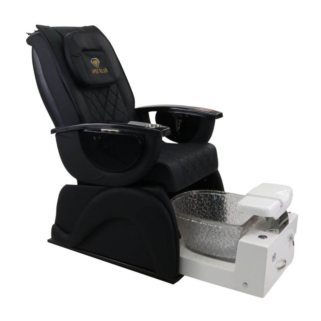 Pedicure Spa Chair - Omega Retractable Black | Black | White Pedicure Chair