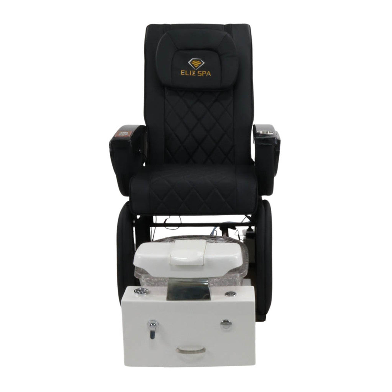 Pedicure Spa Chair - Omega Retractable Black | Black | White Pedicure Chair