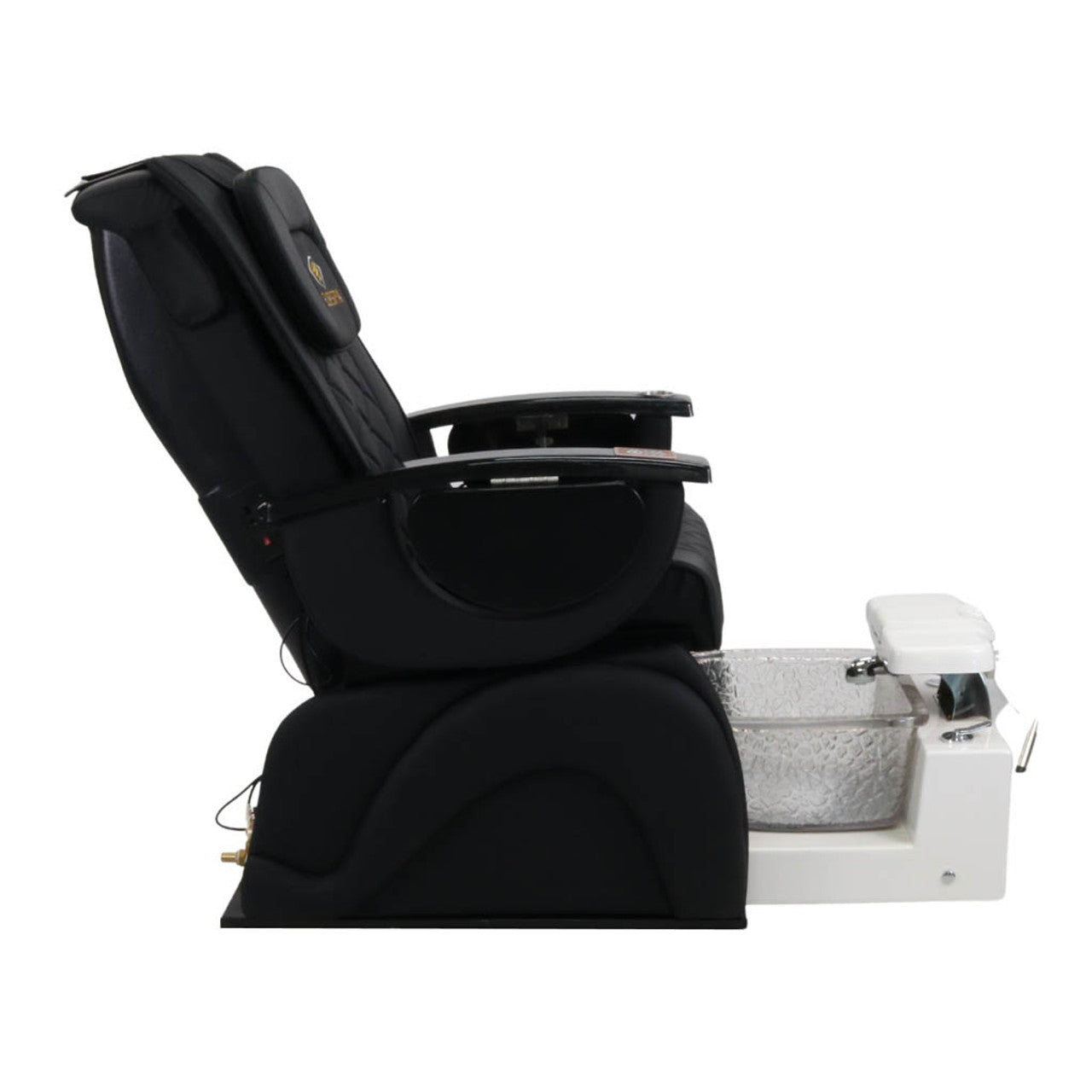 Pedicure Spa Chair - Omega Retractable Black | Black | White Pedicure Chair