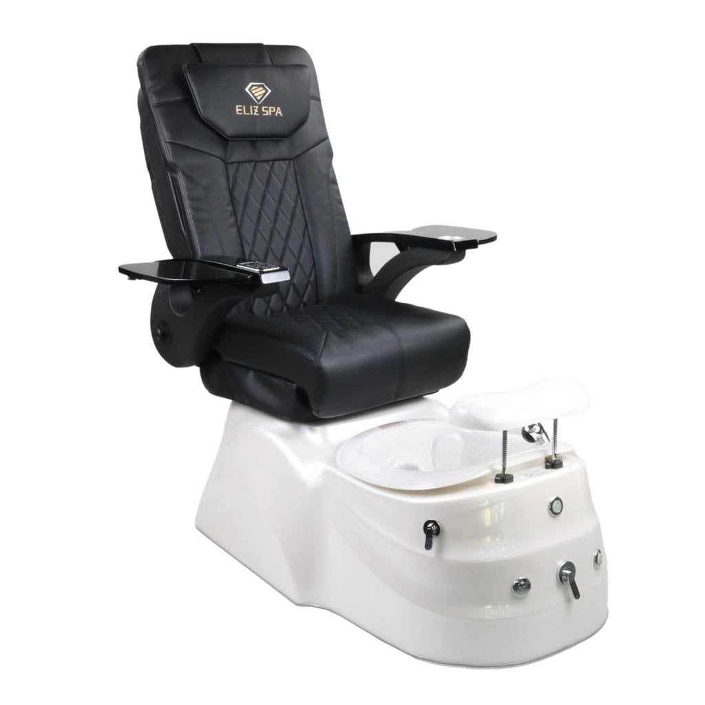 Pedicure Spa Chair - Quartz Black | Black | White Pedicure Chair