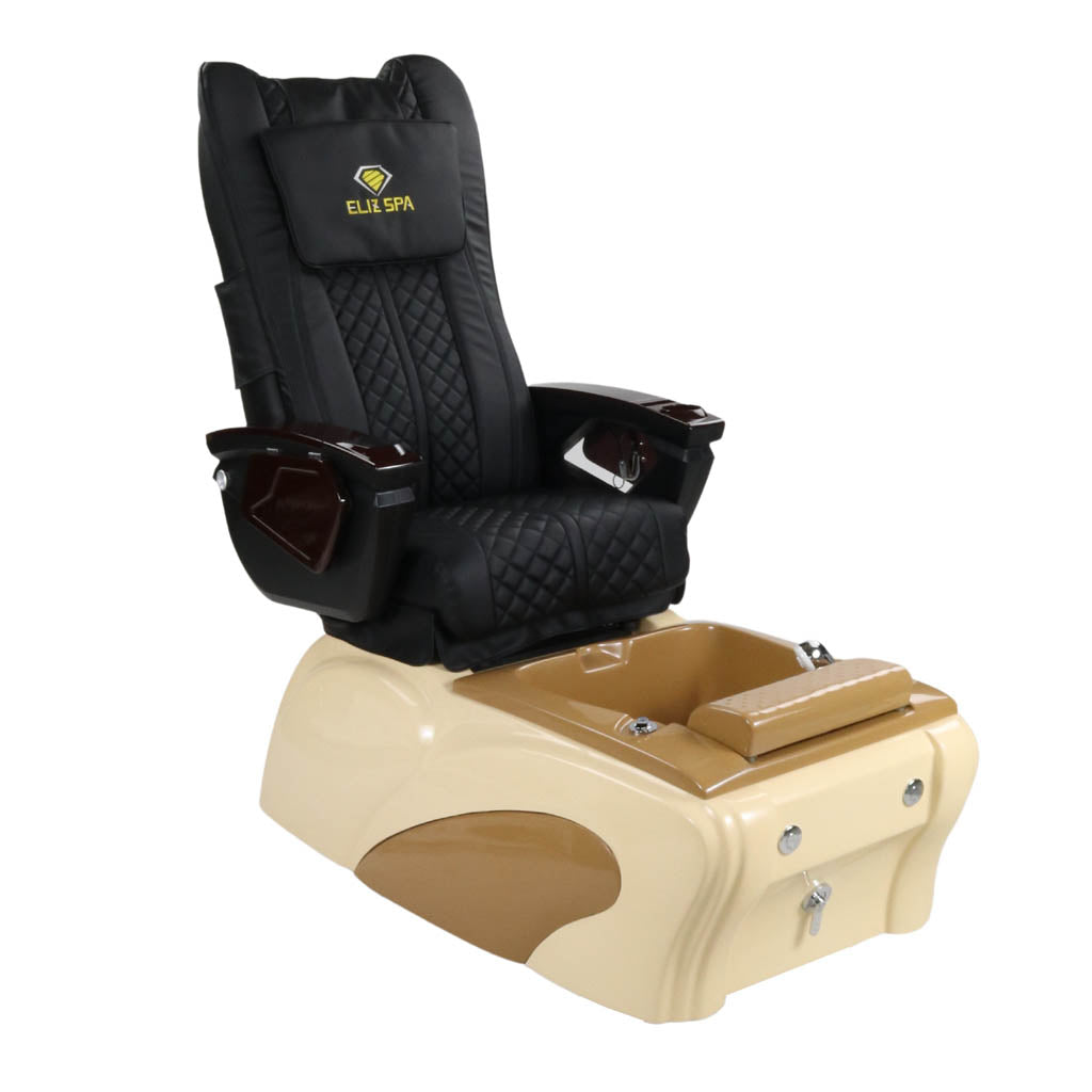 Pedicure Spa Chair - Expresso Wood | Black | Cream Pedicure Chair