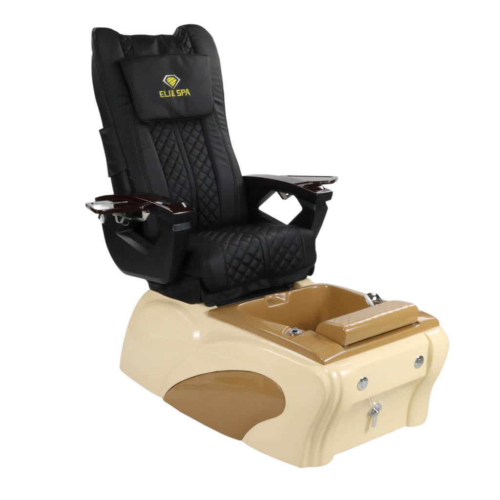 Pedicure Spa Chair - Expresso Wood | Black | Cream Pedicure Chair