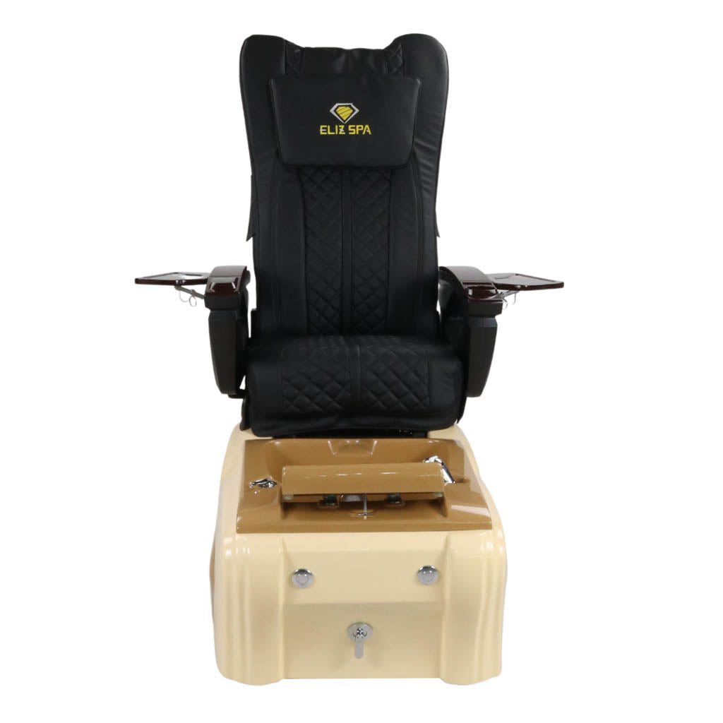 Pedicure Spa Chair - Expresso Wood | Black | Cream Pedicure Chair