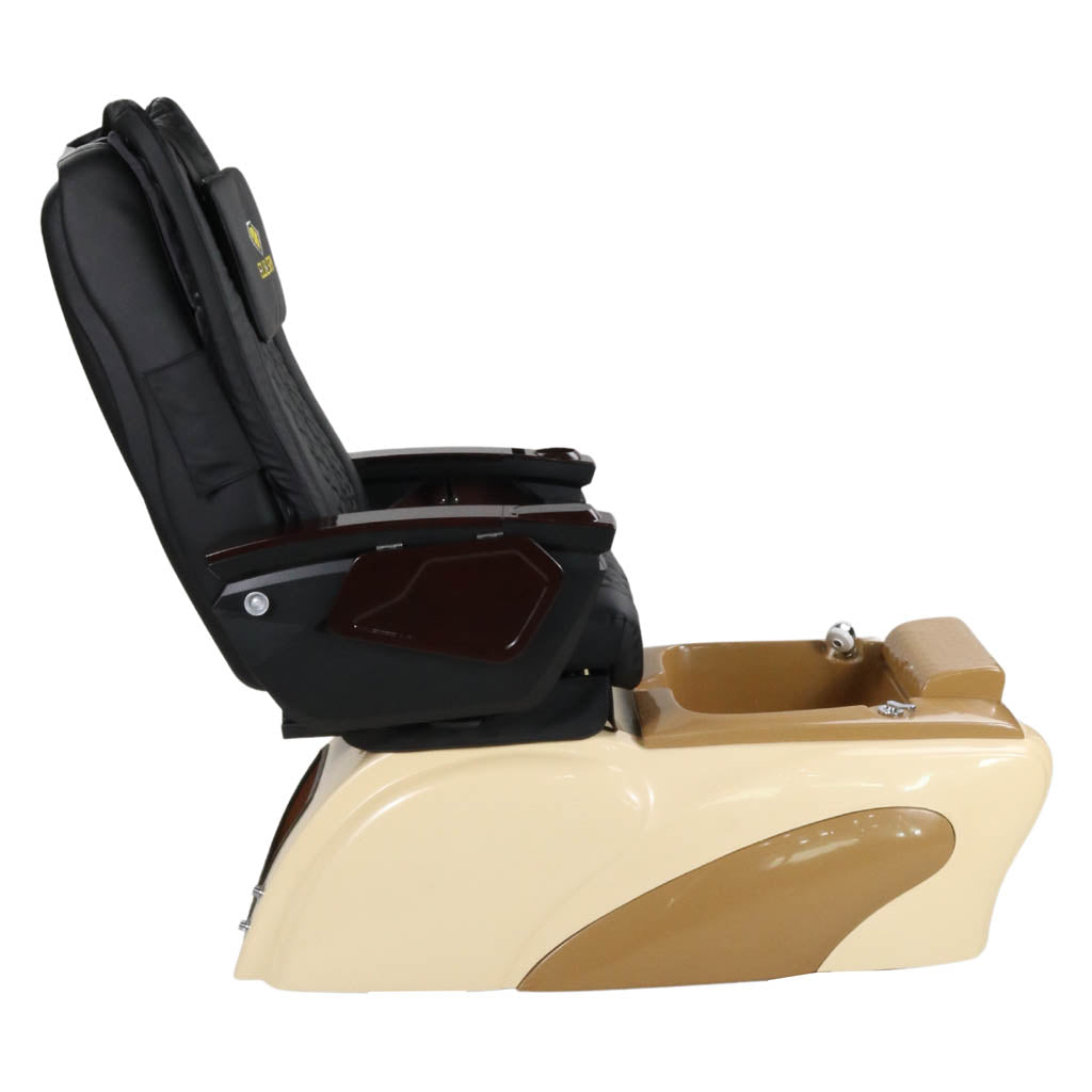 Pedicure Spa Chair - Expresso Wood | Black | Cream Pedicure Chair