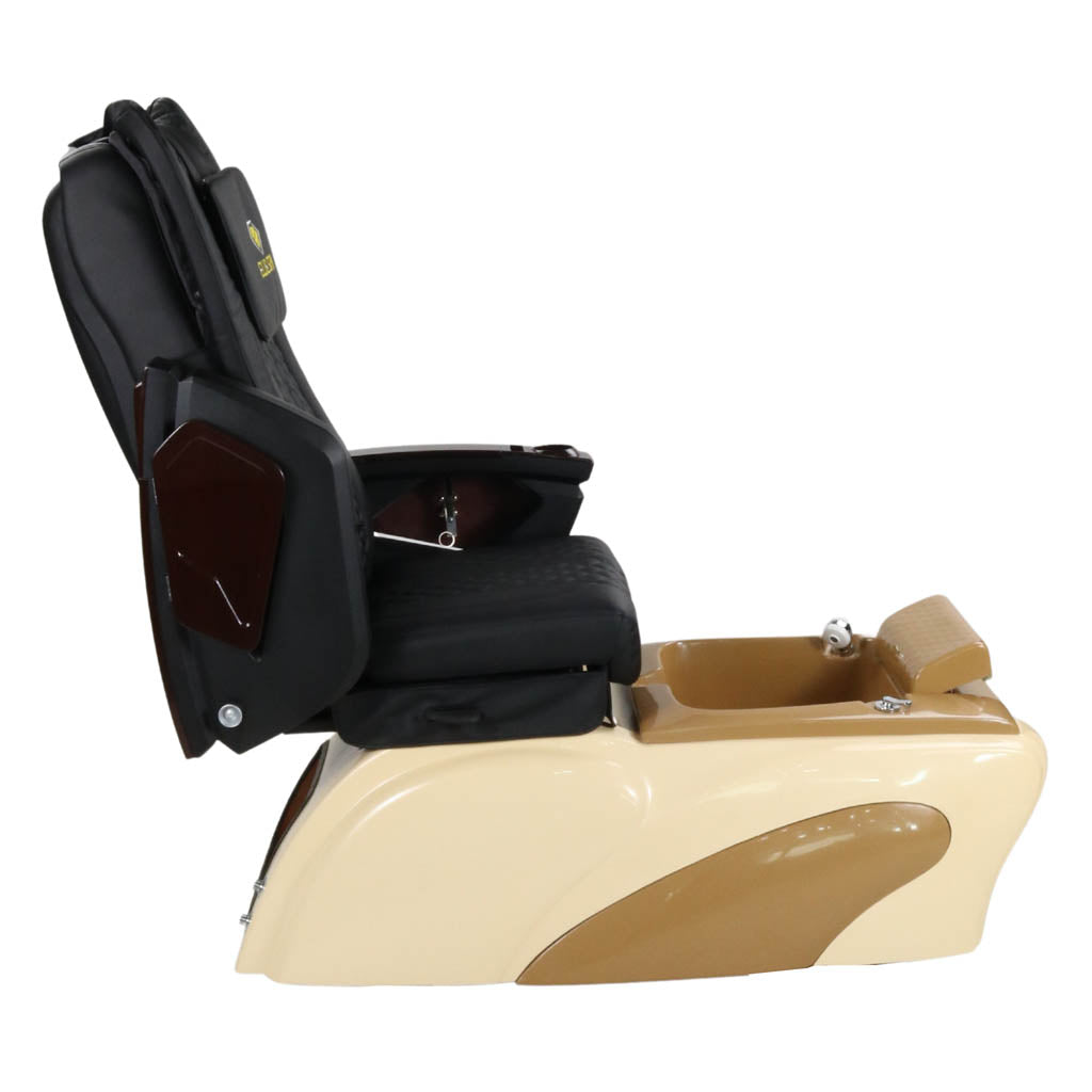 Pedicure Spa Chair - Expresso Wood | Black | Cream Pedicure Chair