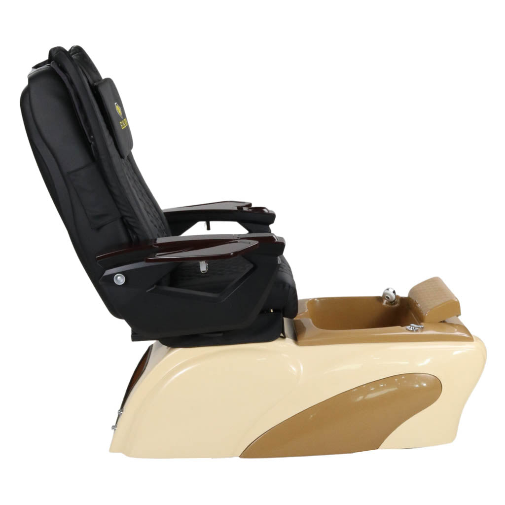 Pedicure Spa Chair - Expresso Wood | Black | Cream Pedicure Chair