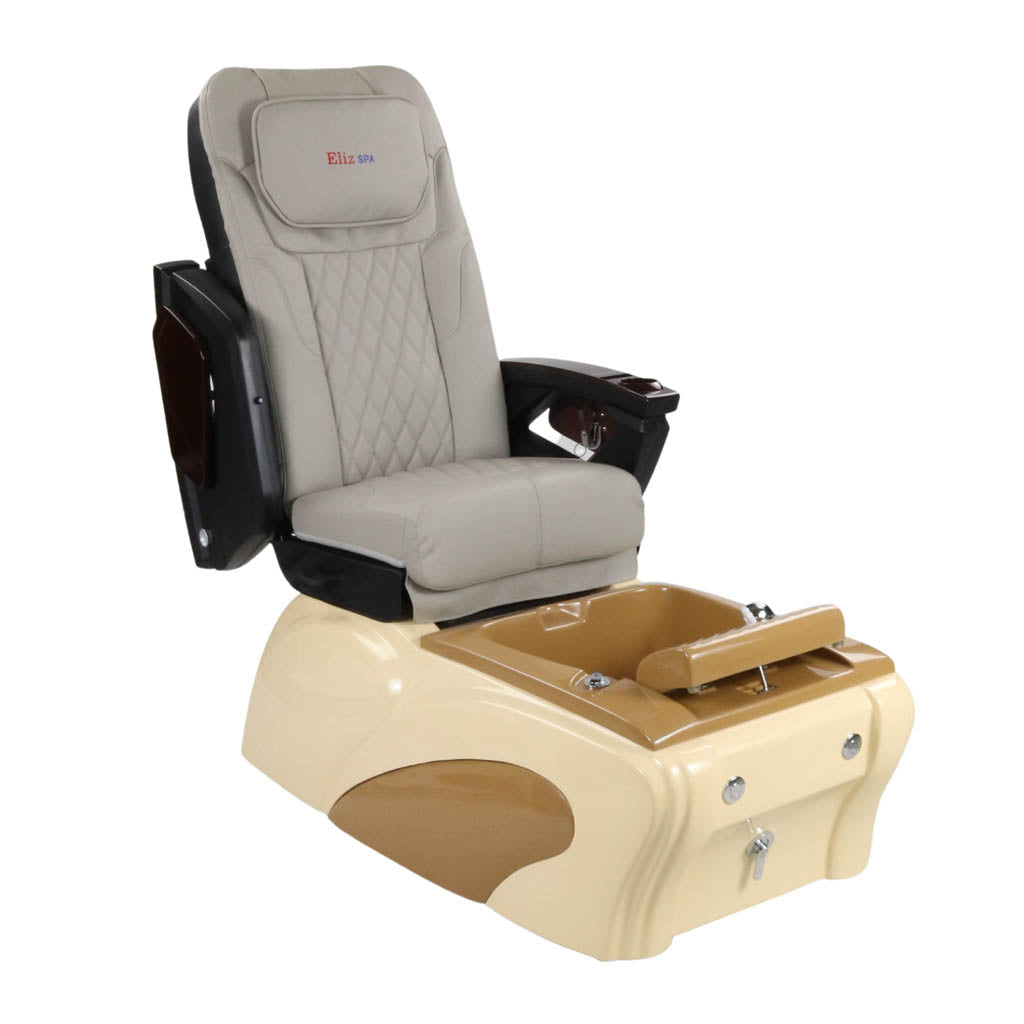 Pedicure Spa Chair - Expresso Wood | Grey | Cream Pedicure Chair