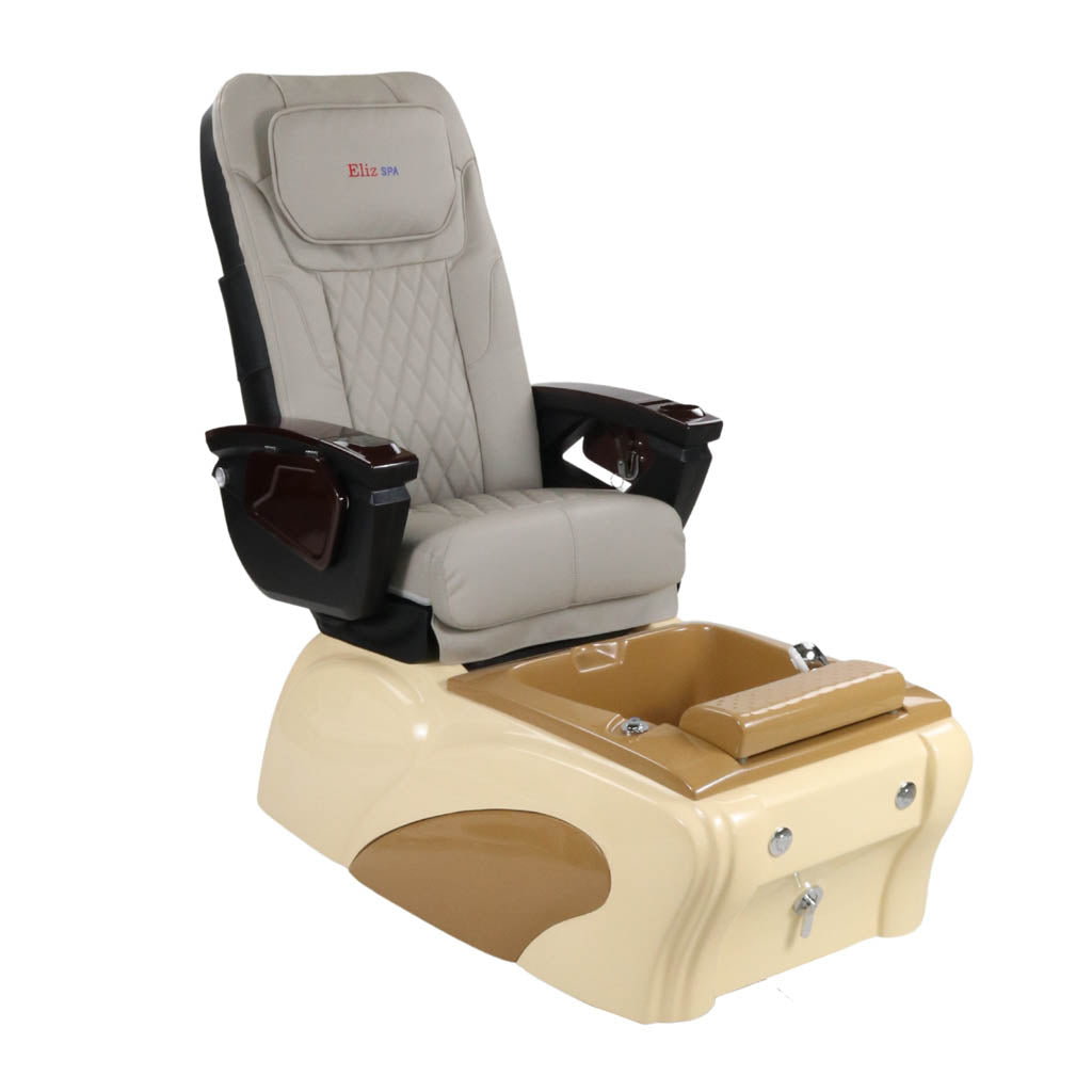 Pedicure Spa Chair - Expresso Wood | Grey | Cream Pedicure Chair