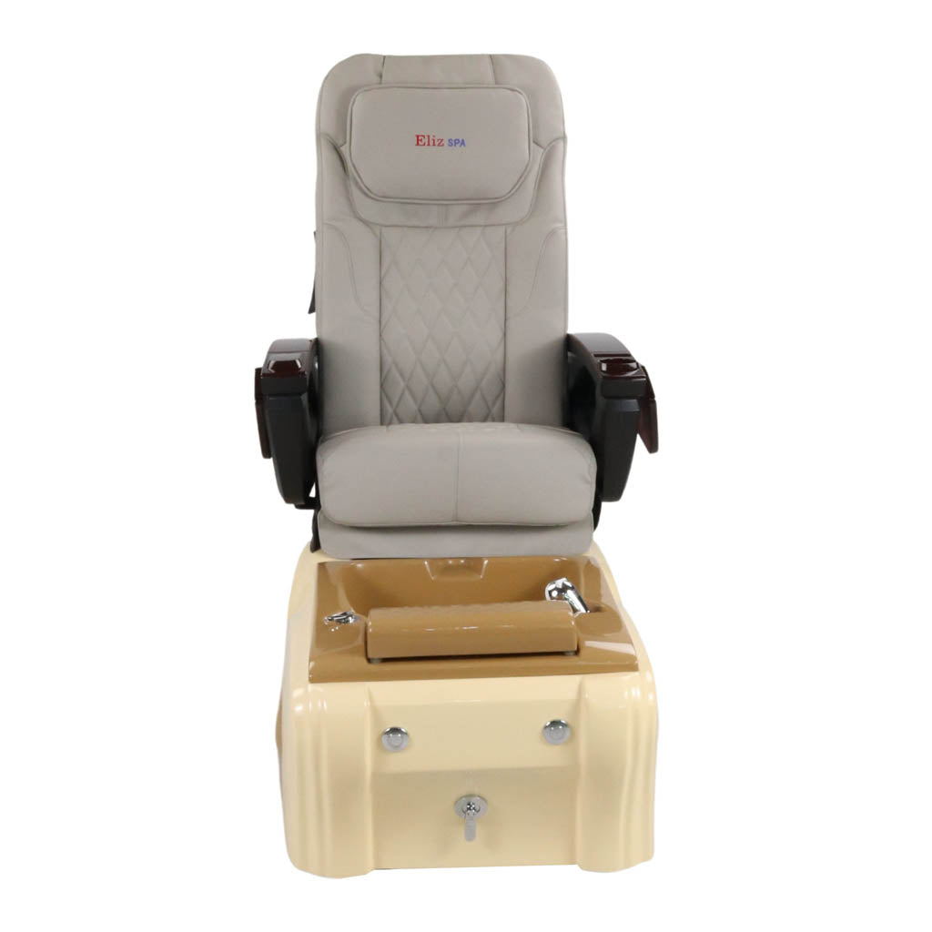 Pedicure Spa Chair - Expresso Wood | Grey | Cream Pedicure Chair