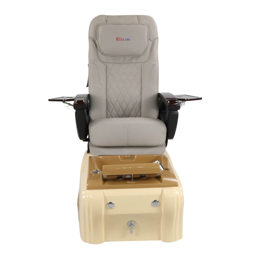 Pedicure Spa Chair - Expresso Wood | Grey | Cream Pedicure Chair