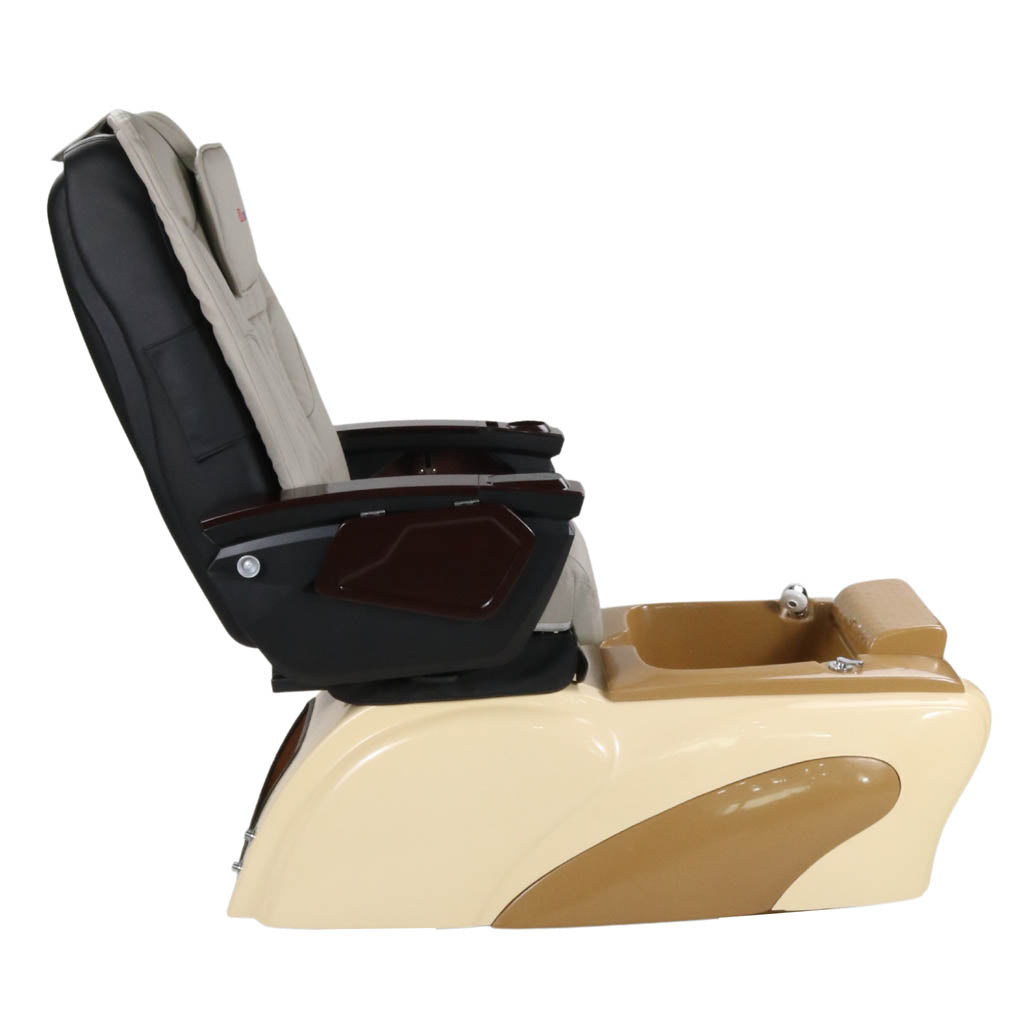 Pedicure Spa Chair - Expresso Wood | Grey | Cream Pedicure Chair