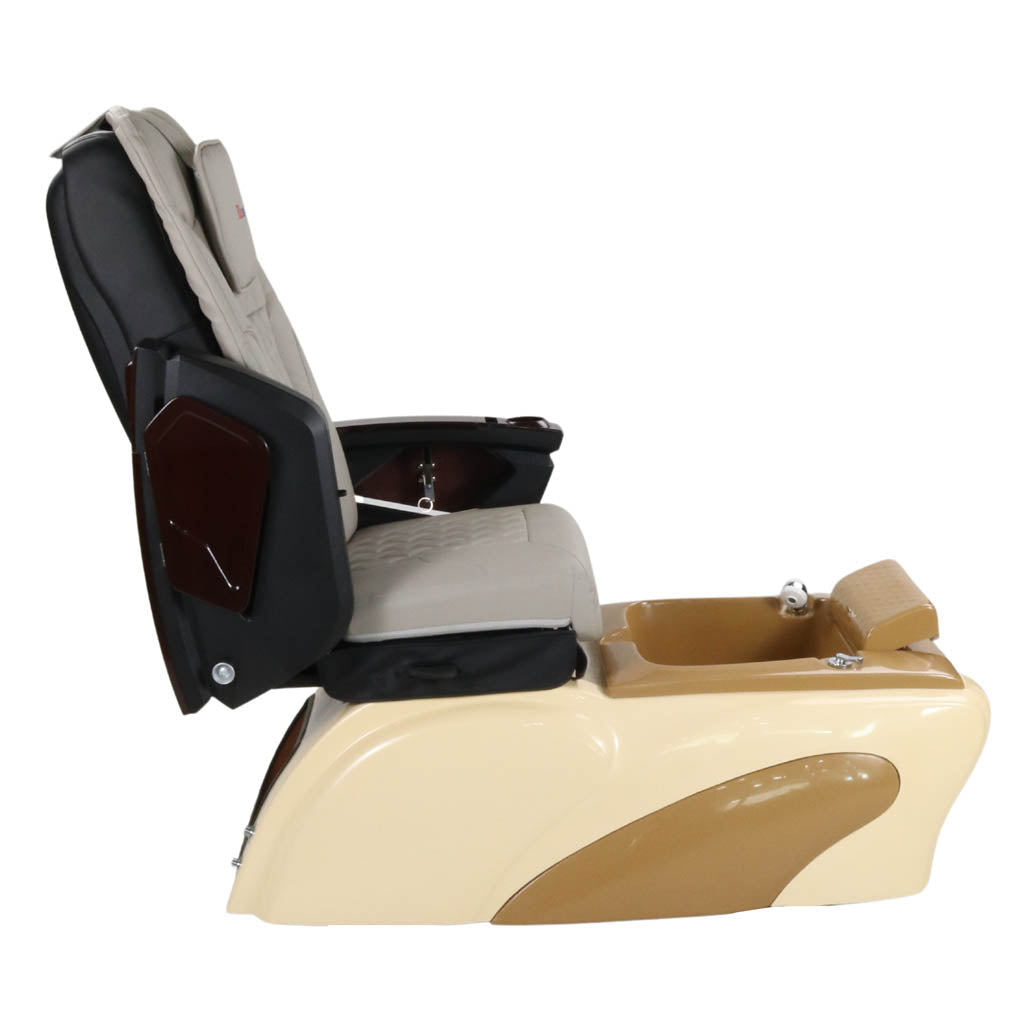 Pedicure Spa Chair - Expresso Wood | Grey | Cream Pedicure Chair