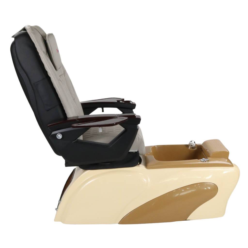 Pedicure Spa Chair - Expresso Wood | Grey | Cream Pedicure Chair