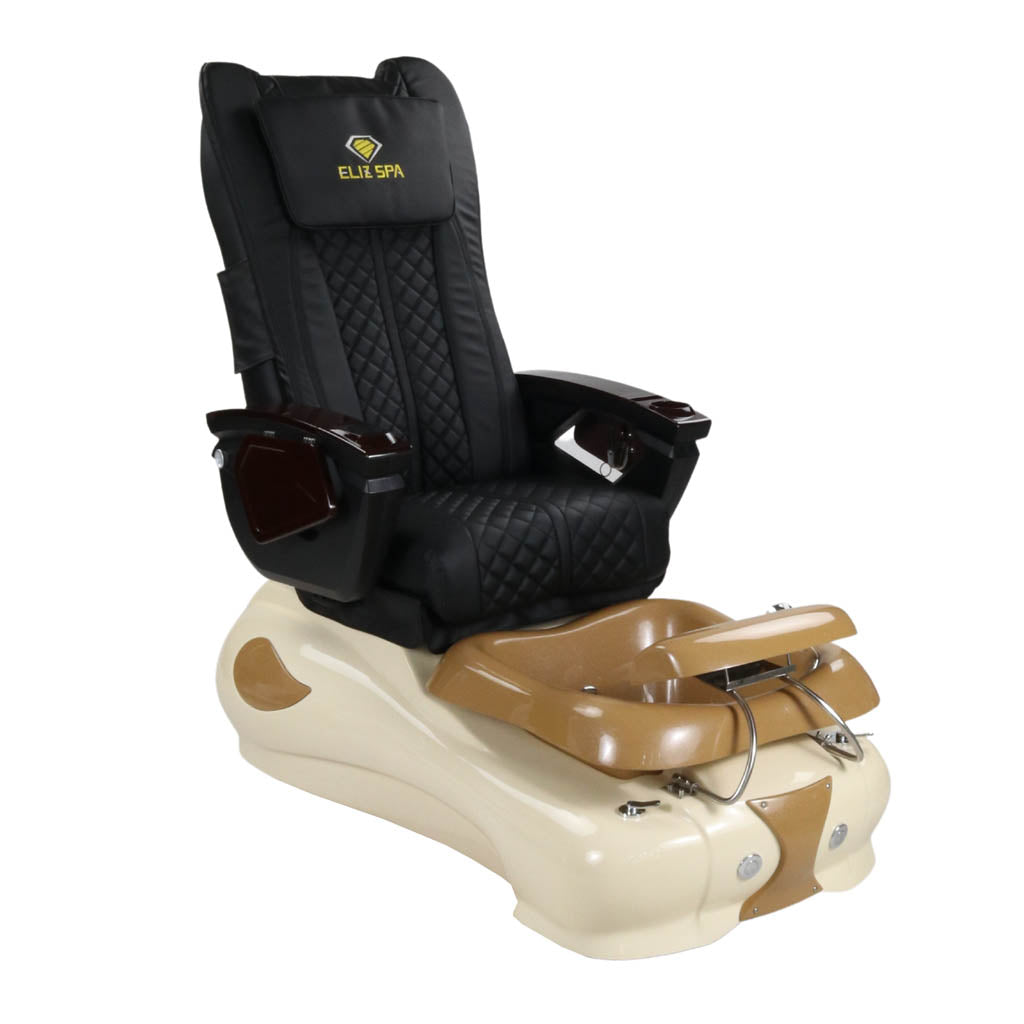 Pedicure Spa Chair - Expresso #2 Wood | Black | Cream Pedicure Chair
