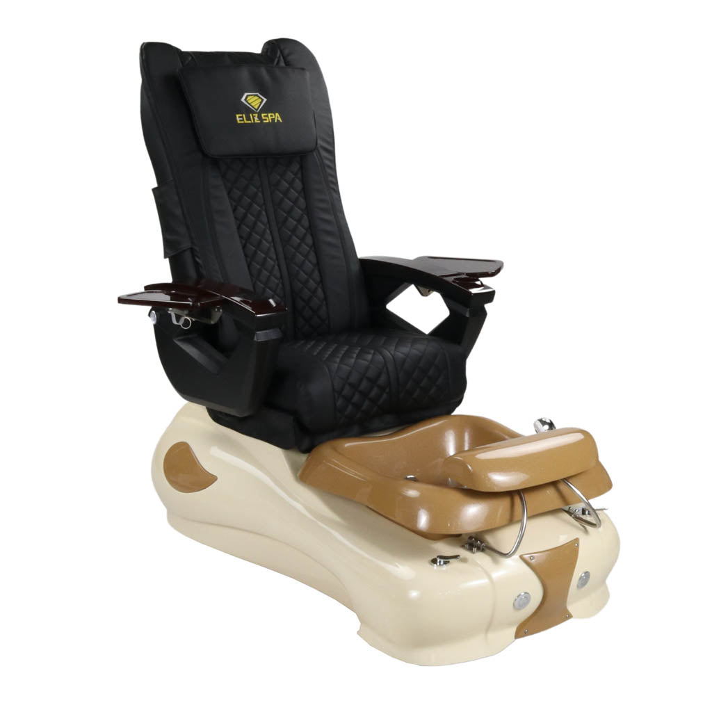 Pedicure Spa Chair - Expresso #2 Wood | Black | Cream Pedicure Chair