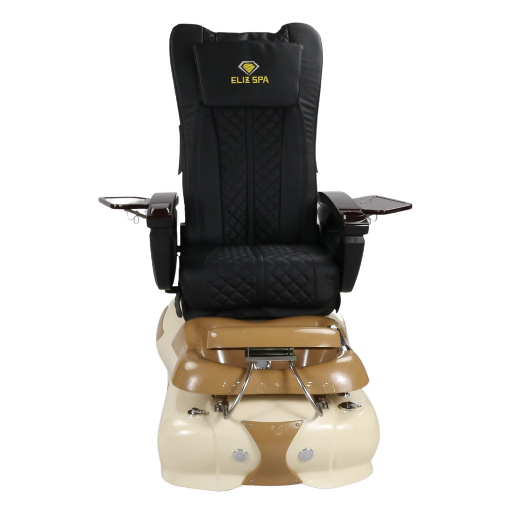 Pedicure Spa Chair - Expresso #2 Wood | Black | Cream Pedicure Chair