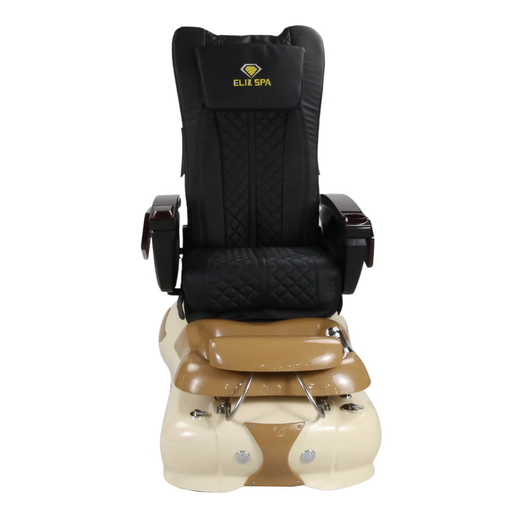 Pedicure Spa Chair - Expresso #2 Wood | Black | Cream Pedicure Chair