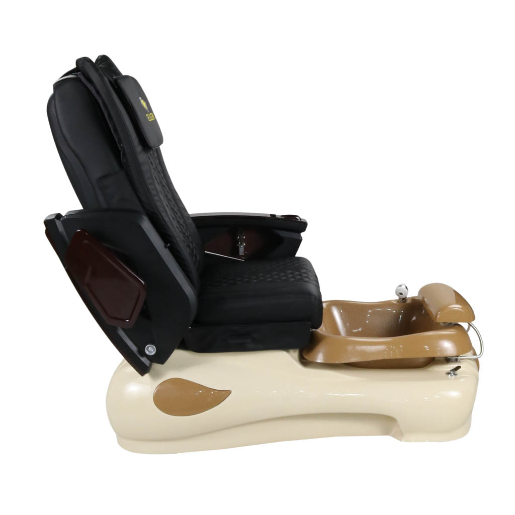 Pedicure Spa Chair - Expresso #2 Wood | Black | Cream Pedicure Chair