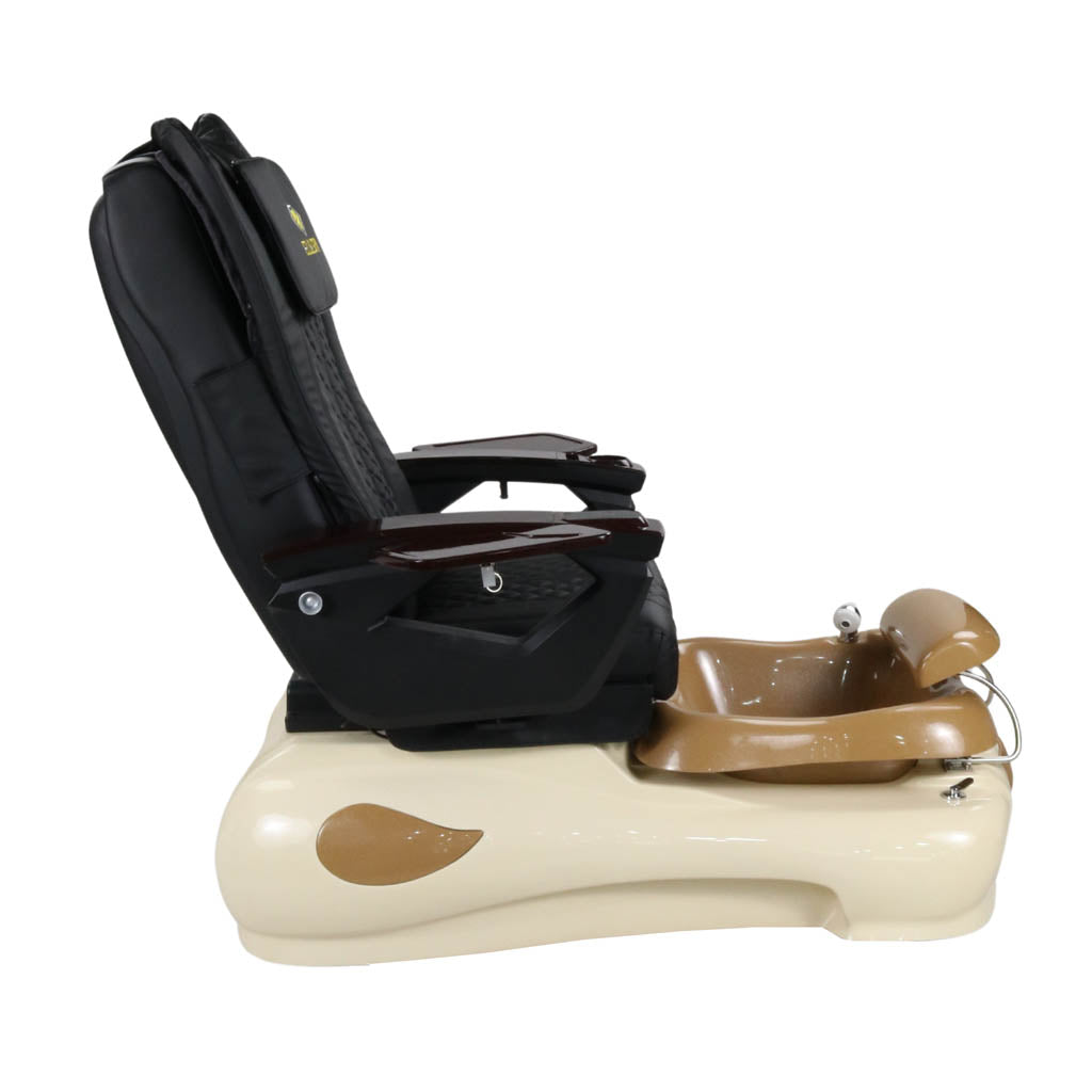 Pedicure Spa Chair - Expresso #2 Wood | Black | Cream Pedicure Chair