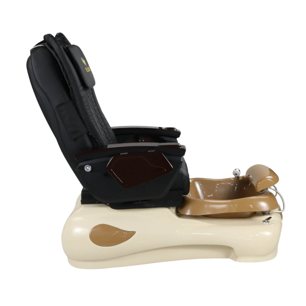 Pedicure Spa Chair - Expresso #2 Wood | Black | Cream Pedicure Chair