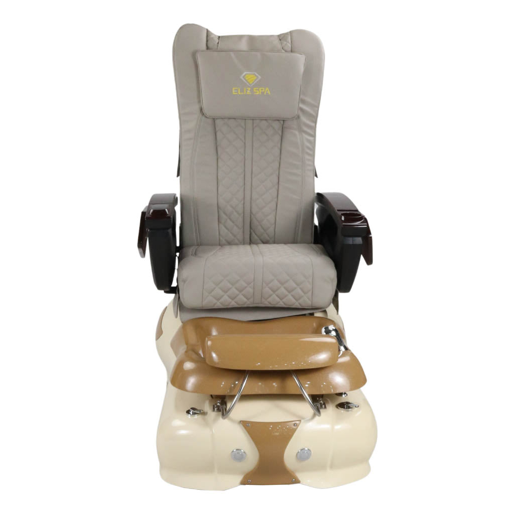 Pedicure Spa Chair - Expresso #2 Wood | Light Grey | Cream Pedicure Chair
