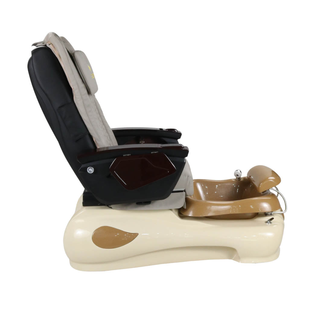 Pedicure Spa Chair - Expresso #2 Wood | Light Grey | Cream Pedicure Chair