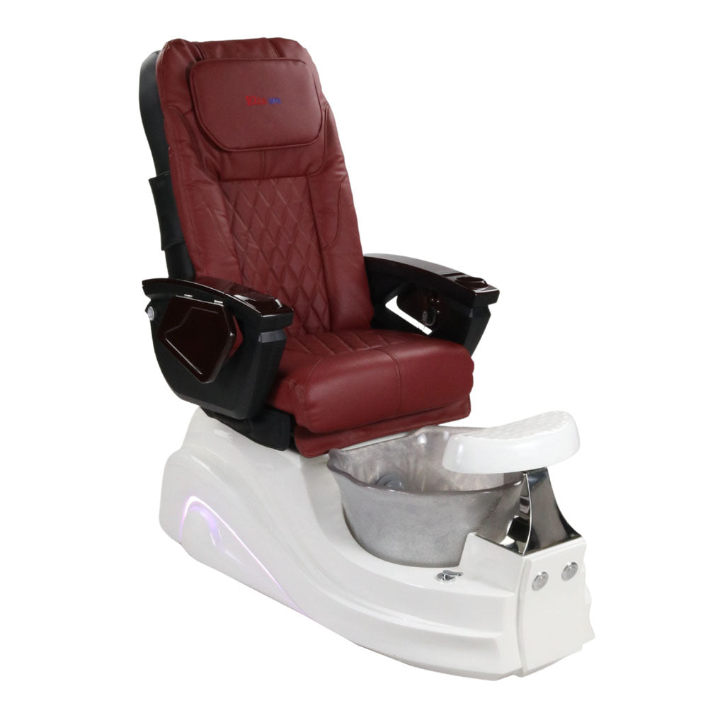 Pedicure Spa Chair - Frost #2 Wood | Burgundy | White Pedicure Chair