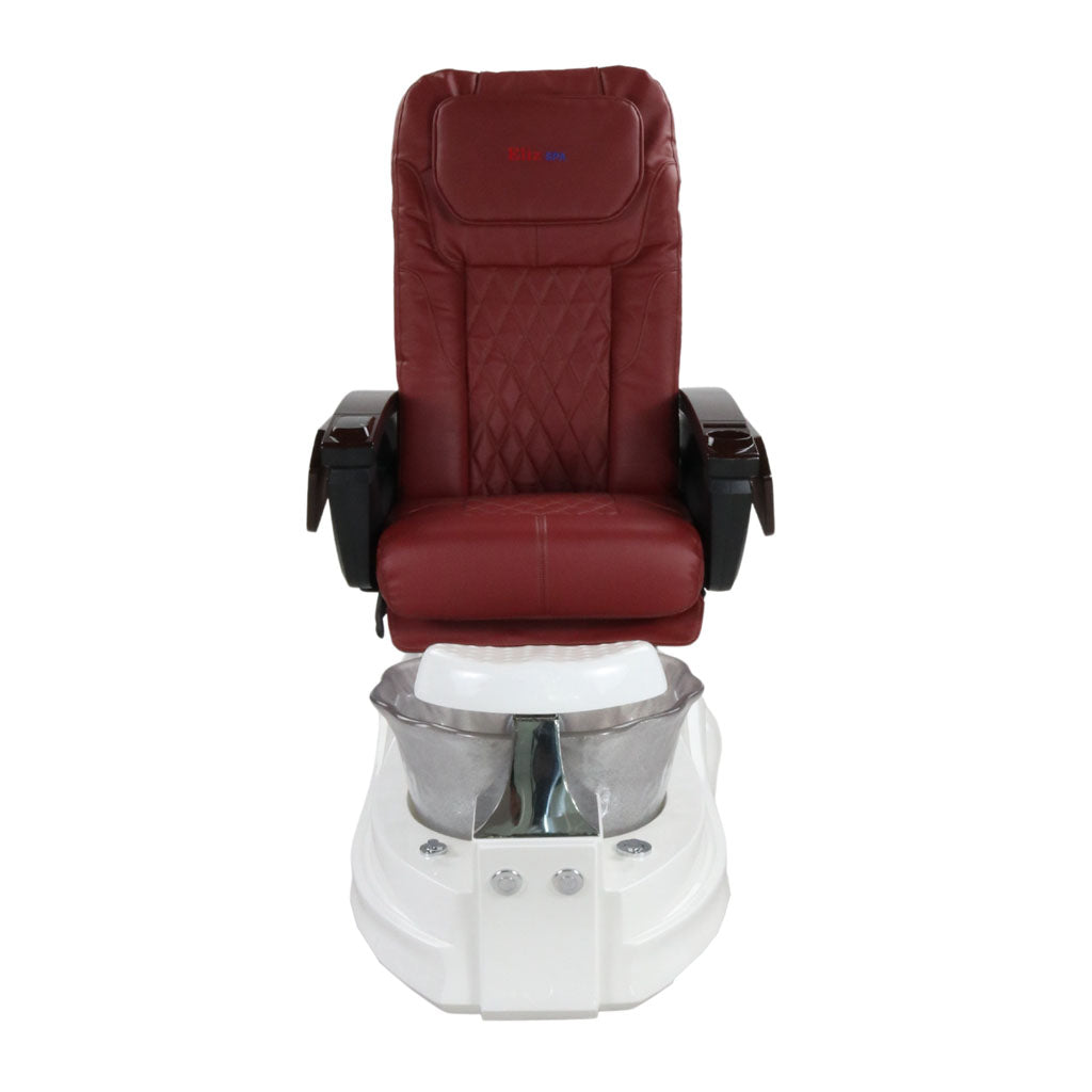 Pedicure Spa Chair - Frost #2 Wood | Burgundy | White Pedicure Chair